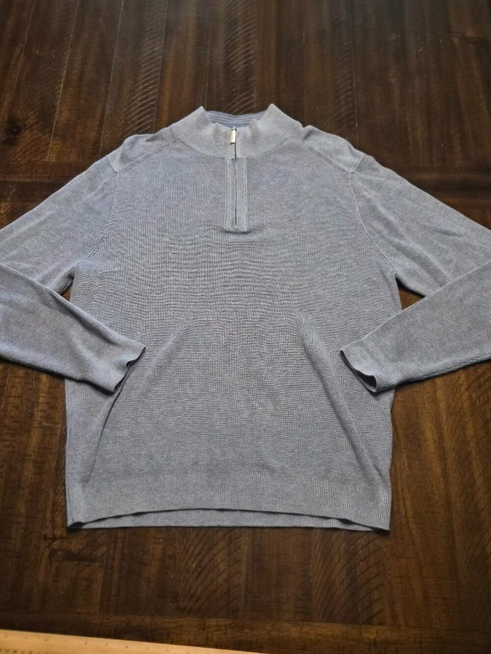 Tommy Bahama Sweater Mens Sz M Blue Pima Cotton 1/4 Zip Mock Neck Pullover G884